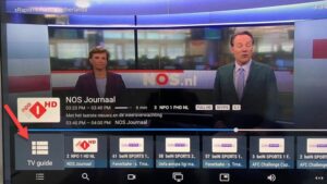 Interface settings and customization panel on the tivimate iptv player