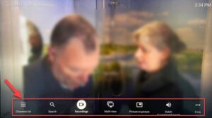 Troubleshooting dashboard and maintenance menu options on a popular iptv player