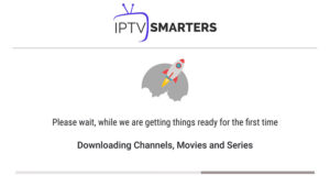 Data importing status and main menu layout on the smarters pro player