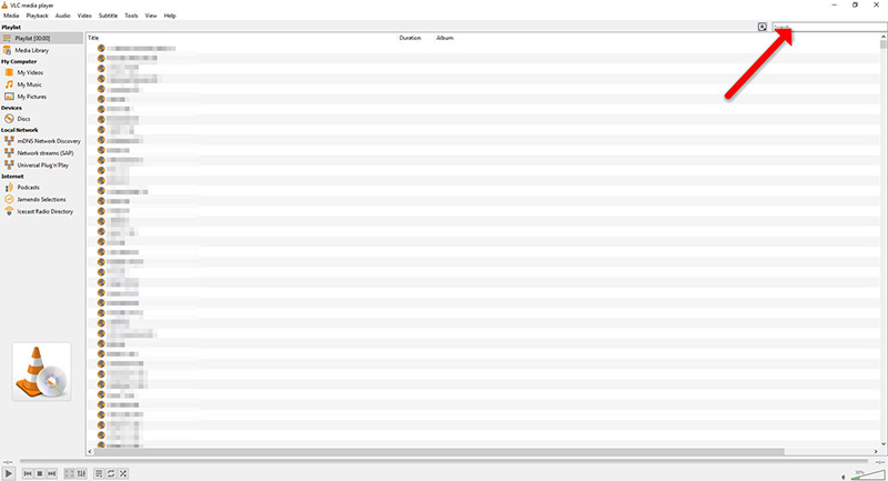 Media stream context menu showing audio track selection options within vlc media player
